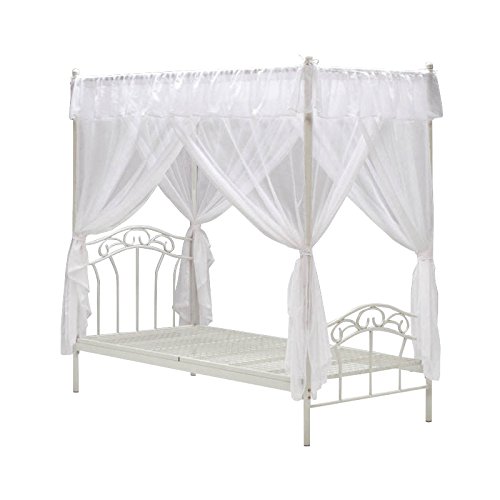 お姫様ベッド　天蓋付きホワイトフレーム すのこベッド シングル直接引き取りのみ Amazon｜ベッド お姫様 『 天蓋付きシングルベッド/ホワイト